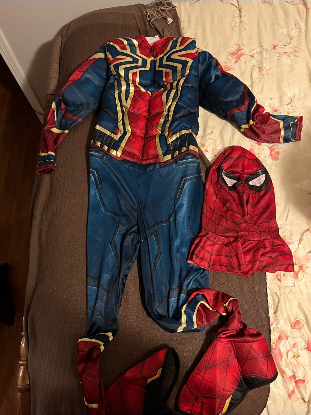 Iron spiderman marvel avengers endgame halloween costume. Jumpsuit W/ Boot Tops